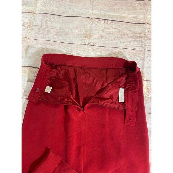 Dana Buchman Women's Red 100% Silk A Line Pencil Skirt - 10 - Picture 12 of 12